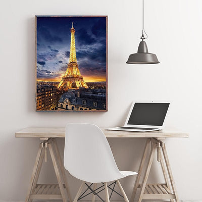 Diamond Painting-Paris bei Abenddämmerung