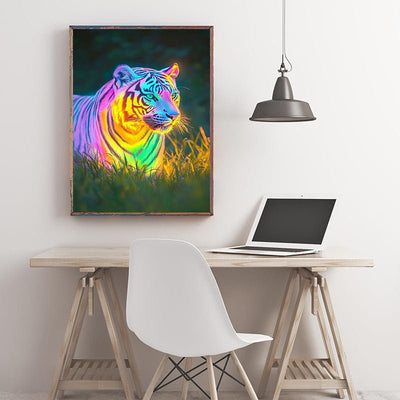 Diamond Painting-Regenbogen-Tiger