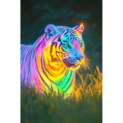 Diamond Painting-Regenbogen-Tiger