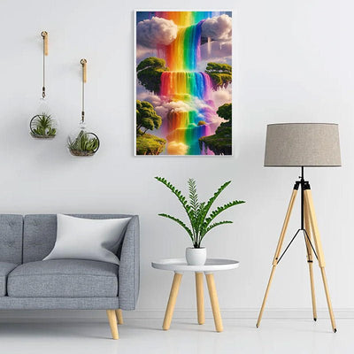 Diamond Painting-Regenbogen-Wasserfall