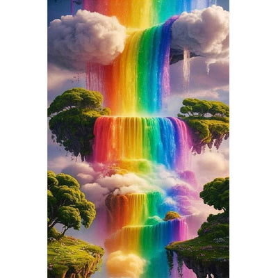 Diamond Painting-Regenbogen-Wasserfall