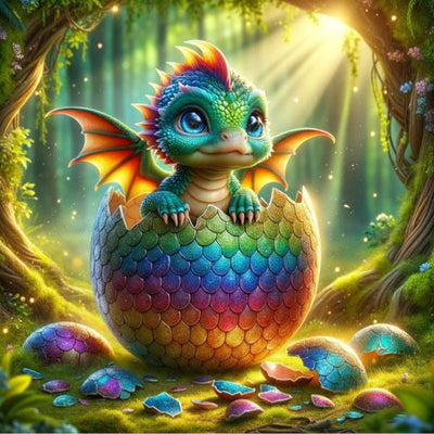 Diamond Painting-Regenbogendrach