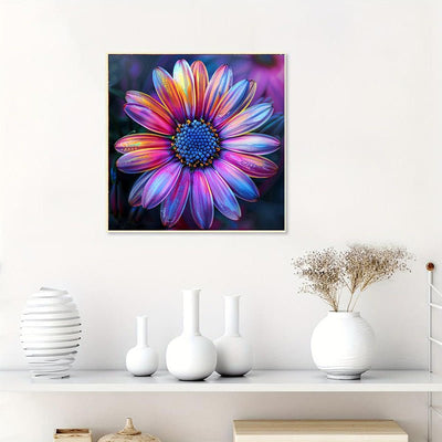 Diamond Painting-Rosa-blau Blumen