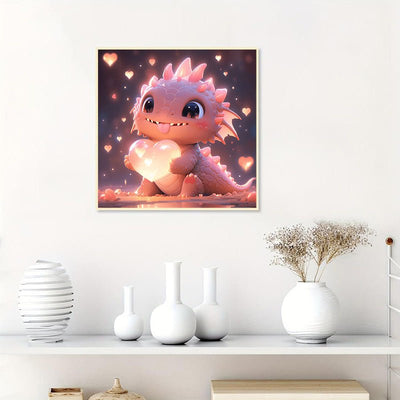 Diamond Painting-Rosa dicker Drache