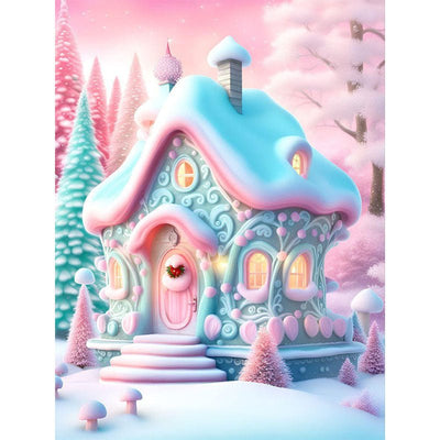Diamond Painting-Rosa Hütte