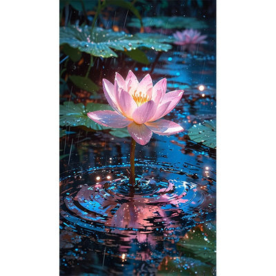 Diamond Painting-Rosa Lotusblume