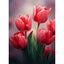 Diamond Painting-Rote Tulpen im Regen