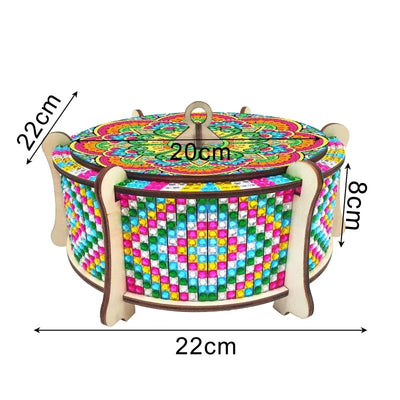 Diamond Painting-Runde Mandala Aufbewahrungsbox