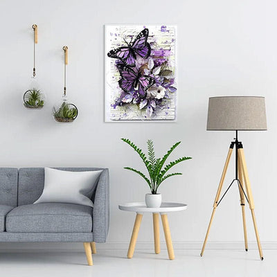Diamond Painting-Schmetterling an der Wand