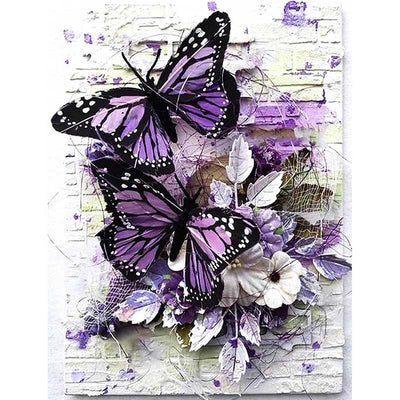 Diamond Painting-Schmetterling an der Wand