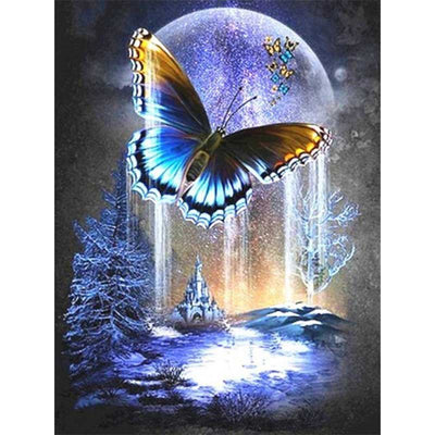 Diamond Painting-Schmetterling im Mondlicht