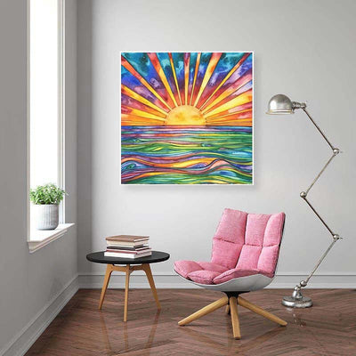 Diamond Painting-Sonnenaufgang am Horizont