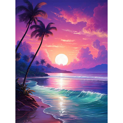 Diamond Painting-Sonnenuntergang am Strand