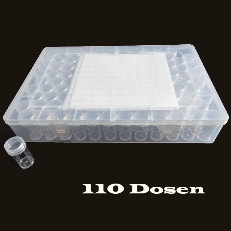 Diamond Painting- Sortierbox mit 110 runden Dosen - Jetzt bei diamondspainting kaufen