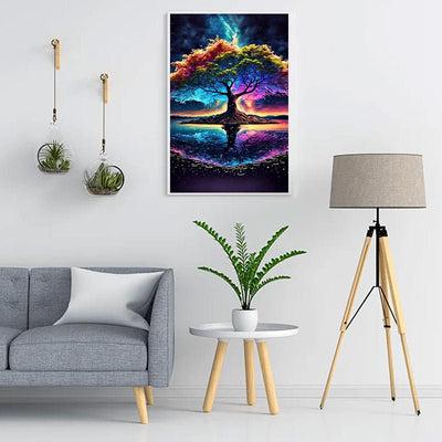 Diamond Painting-Spiegelung im See