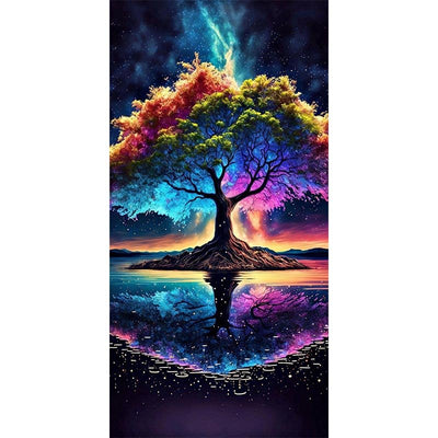 Diamond Painting-Spiegelung im See