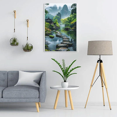 Diamond Painting-Steinstraße am Fluss