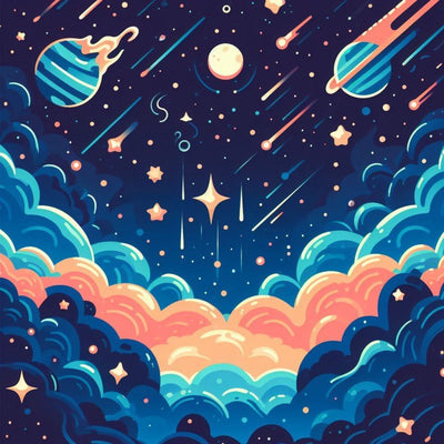 Diamond Painting-Sternenabenteuer im Wolkenmeer