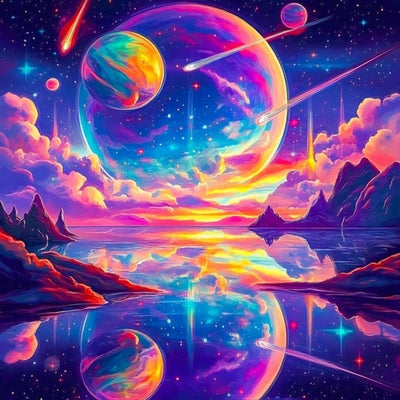 Diamond Painting-Sternenhimmel im Farbenrausch