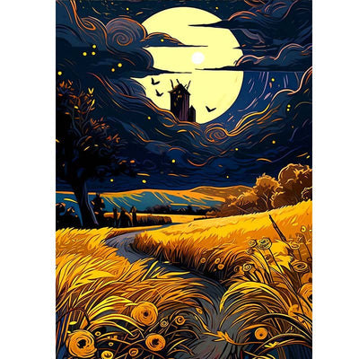 Diamond Painting-Sternennacht im Kornfeld