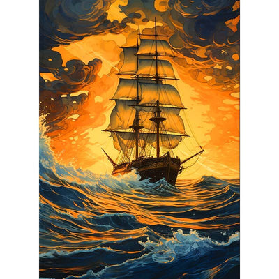 Diamond Painting-Stürmische Reise