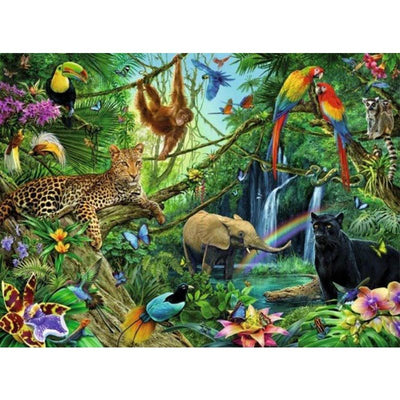 Diamond Painting-Tierparadies im Regenwald