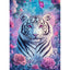 Diamond Painting-Tiger, umgeben von Blumen