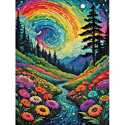 Diamond Painting-Traumhafte Regenbogenlandschaft 200 Farben - Jetzt bei diamondspainting kaufen