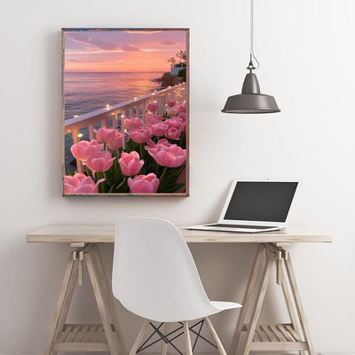 Diamond Painting-Tulpen am Meer
