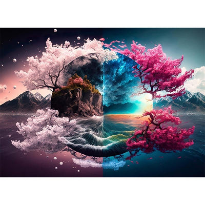 Diamond Painting-Vier Jahreszeiten im Gleichgewicht