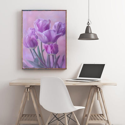 Diamond Painting-Violette Tulpen