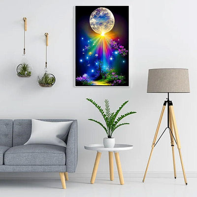 Diamond Painting-Wald im Mondschein
