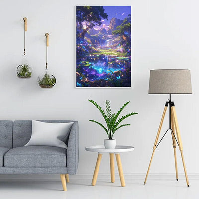 Diamond Painting-Wasserfalllandschaft