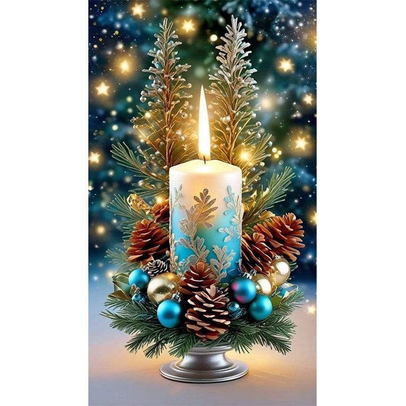 Diamond Painting-Weihnachtskerze