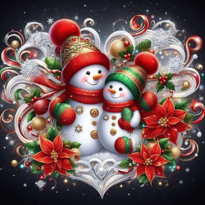 Diamond Painting-Weihnachtsschneemann-Brüder - Jetzt bei diamondspainting kaufen