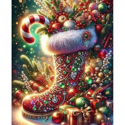 Diamond Painting-Weihnachtsstiefel