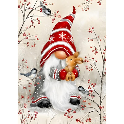 Diamond Painting-Weihnachtswichtel mit Hase