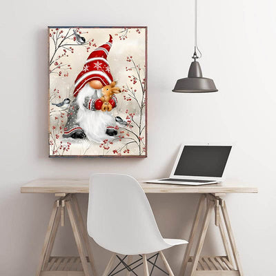 Diamond Painting-Weihnachtswichtel mit Hase