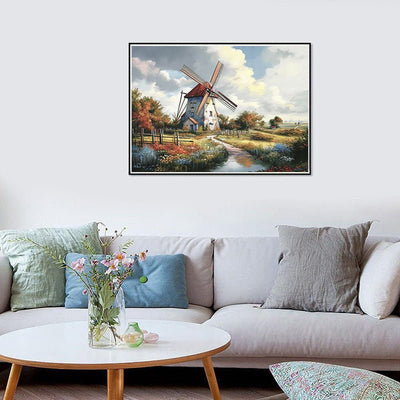 Diamond Painting-Windmühlenhaus auf der Prärie