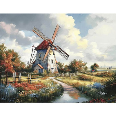 Diamond Painting-Windmühlenhaus auf der Prärie