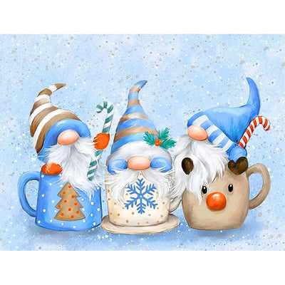 Diamond Painting-Winterwichtel in Tassen