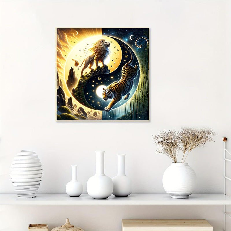 Diamond Painting-Yin-Yang-Löwe-Tiger