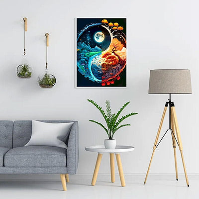 Diamond Painting-Yin-Yang-Sonne und Mond