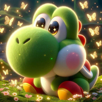 Diamond Painting-Yoshi im magischen Garten