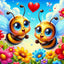 Diamond Painting-Zwei Liebende Bienen - Jetzt bei diamondspainting kaufen