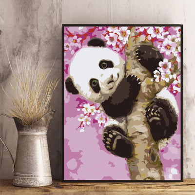 Malen nach Zahlen -Blütentraum mit Panda - Jetzt bei diamondspainting kaufen