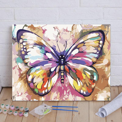 Malen nach Zahlen -Farbenfroher Schmetterling - Jetzt bei diamondspainting kaufen