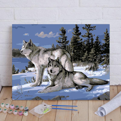 Malen nach Zahlen - Wölfe der Wildnis - Jetzt bei diamondspainting kaufen
