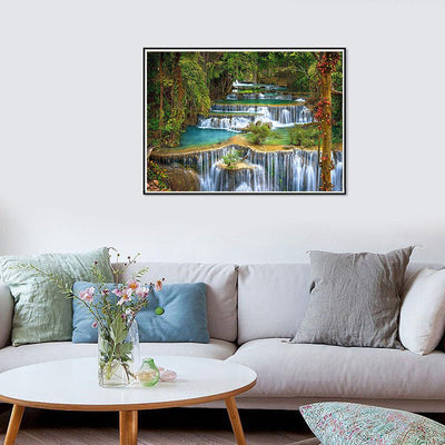 Voll AB Diamond Painting-Magische Kaskaden im Dschungel
