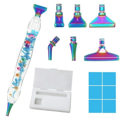 Stift mit Blumen + 6 Metall Aufsätzen - Jetzt bei diamondspainting kaufen